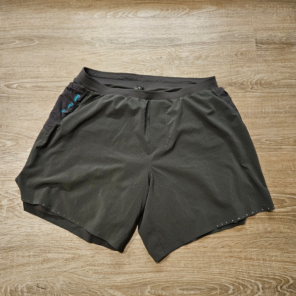 Lululemon Fast and Free 6" Lined Running Shorts Mens S Black Cityverse LM7BE0S